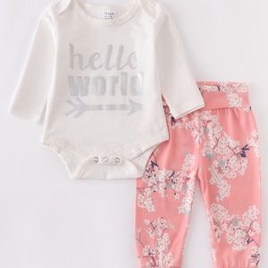 Hello World Bodysuit & Pants Set